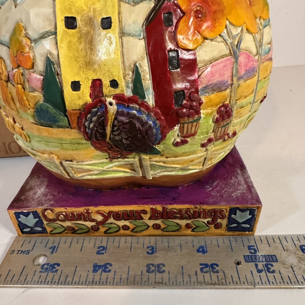 Jim Shore Heartwood Creek Count Your Blessings Pumpkin Autumn Thanksgiving NIB - Picture 5 of 9